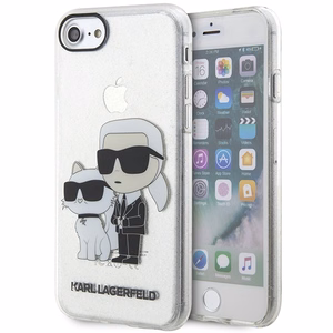 Karl Lagerfeld KLHCI8HNKCTGT iPhone 7/8/ SE 2020 / SE 2022 läbipaistev hardcase Gliter Karl&Choupette