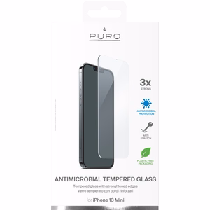 Puro Anti-Bacterial karastatud ekraanikaitseklaas seadmele iPhone 13 Mini