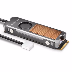 Axagon Охладитель для SSD M.2 медный с вентилятором CLR-M2FAN