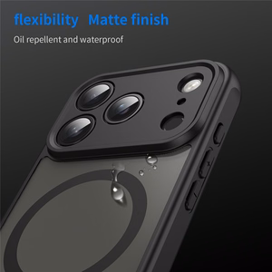 Must magnetiline matt kukkumiskindel PC- ja TPU-ümbris iPhone 18 Pro / 17 Pro jaoks