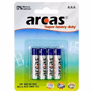 Arcas 10700403 – AAA/R03 Super Heavy Duty patareid, 4 tk