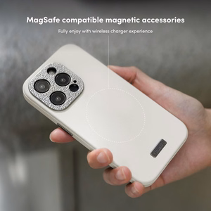 Moshi Napa MagSafe kvaliteetsest vegannahast ümbris seadmele iPhone 15 Pro Max, Eggnog White värvitoonis