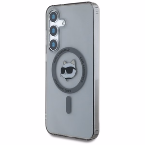 Karl Lagerfeld Button Choupette Head Printed Logo MagSafe Samsung Galaxy S25 ümbris must