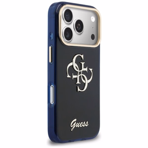 Guess IML 4G Script Metal ümbris for iPhone 17 Pro Max - sinine