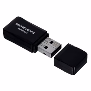 MERCUSYS MW300UM mini USB juhtmevaba adapter, 300 Mbps, must