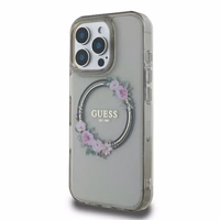 Guess IML Flowers Wreath MagSafe Ümbris jaoks iPhone 16 Pro - Must