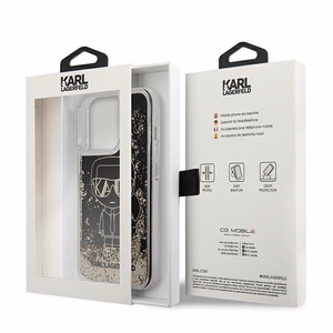 Karl Lagerfeld Liquid Glitter Gatsby чехол для iPhone 13 Pro Max - чёрный