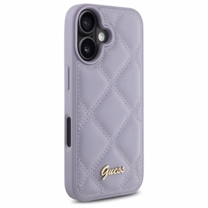 Guess Quilted Metal Logo ümbris jaoks iPhone 16 - light lilla