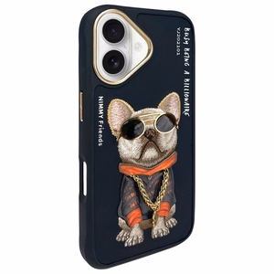 Nimmy Glasses Cool Dog iPhone 16 Ümbris - Must