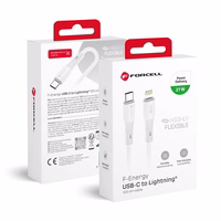 Kaabel USB C to Lightning Forcell F-Energy PD 3A 27W Silikoon 1 m C346 valge