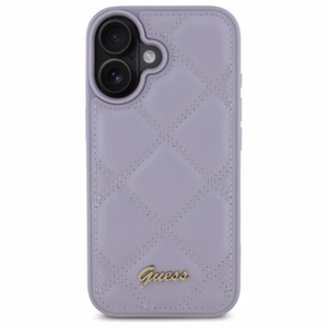 Guess Quilted Metal Logo ümbris jaoks iPhone 16 - light lilla
