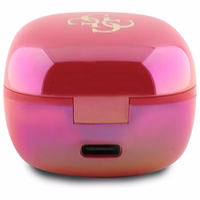 Guess Bluetooth kõrvaklapid GUTWSJ144ESF TWS + docking station fuchsia/fuschia Iridescent 4G Printed Logo