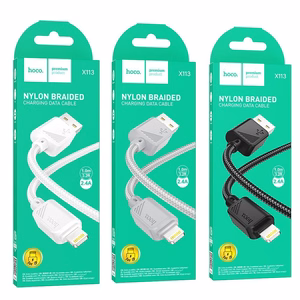 Кабель USB A to Lightning Hoco 2,4A 1 m X113 серый