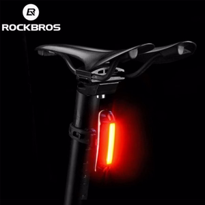 Rockbros A54BK tagumine jalgrattatuli + Micro USB - USB-A kaabel - must