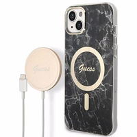 Set Guess GUBPP14SHMEACSK Ümbris+ Charger iPhone 14 6.1" must/must hard ümbris Marble MagSafe