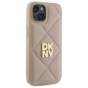DKNY Quilted Stack Logo iPhone 14 Ümbris - Beige