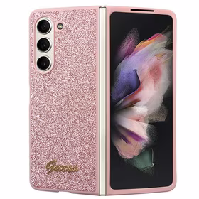 Guess Glitter Script ümbris jaoks Samsung Galaxy Z Fold 5 - roosa