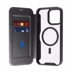 Puro Book Mag MagSafe Leather Ümbris with Flap and Card Slot jaoks iPhone 16 Pro Max - Must