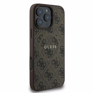 Чехол Guess 4G Ring Classic Logo MagSafe для iPhone 16 Pro - коричневый