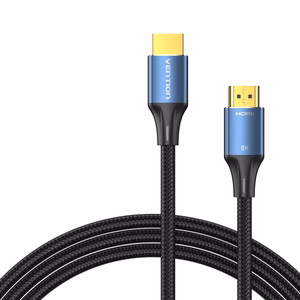 Vention puuvillane põimitud HDMI-A isane-isane HD kaabel 8K 3 m, sinine, alumiiniumsulam