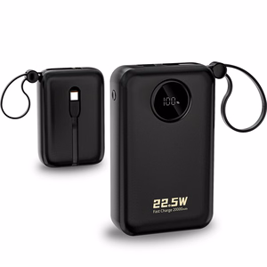 Dudao K14+ akupank 20000mAh 22.5W USB-C / USB-A / sisseehitatud Lightning ja USB-C kaablid - must