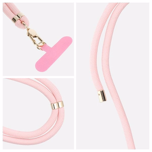 SWING (8mm) Phone lanyard, Phone pendant with adjustable length / cord length 165cm (max 82.5cm in the loop) / on the shoulder or neck - lite roosa