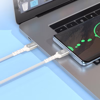 Blavec kaabel Raptor punutud - USB Type C - 2A 3 meetrit Apple CarPlay/Android Auto (CRA-UC2WS30) valge-hõbedane