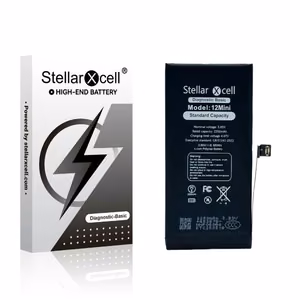 StellarXcell Diagnostic aku Apple iPhone 12 mini jaoks, 2227 mAh (standardne mahutavus + kvaliteetne BMS-i koopia)