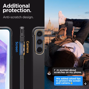 Spigen Rugged Armor ümbris seadmele Samsung Galaxy A55 5G, mattmust