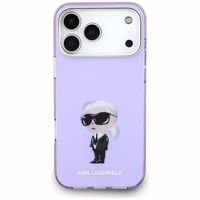 Karl Lagerfeld IML Aquarelle Karl & Choupette & Logo MagSafe Ümbris jaoks iPhone 17 Pro Max - Purple
