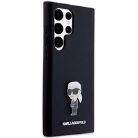 Karl Lagerfeld Silicone Ikonik Metal Pin ümbris jaoks Samsung Galaxy S24 Ultra - must