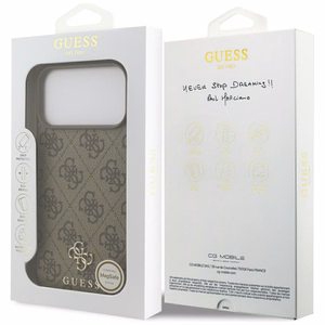 Guess 4G Small Classic Logo MagSafe Ümbris jaoks iPhone 17 Pro Max - Brown