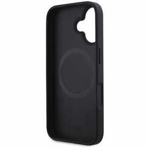DKNY Plain Hõbedane Logo MagSafe iPhone 16 Ümbris - Must