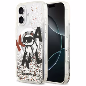 Karl Lagerfeld Liquid Glitter Choupette Logo MagSafe Ümbris jaoks iPhone 17 - Clear