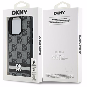 DKNY Checkered Pattern & Printed Stripes Ümbris jaoks iPhone 16 Pro - Must