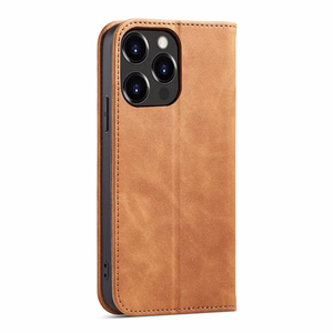 Magnet Fancy Case чехол для iPhone 13 Pro Max чехол-кошелёк с держателем для карт коричневый