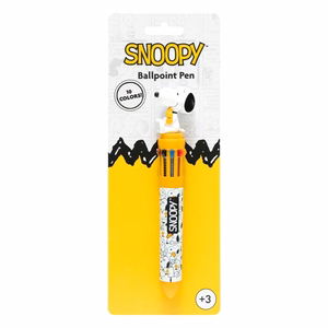 Snoopy Lazy Days automaatne 10 värviga pastapliiats 3D-figuuriga