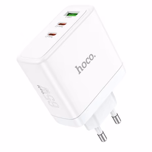 Phone Laadija Hoco 2 x USB C + USB A GaN QC PD 65W N30 valge