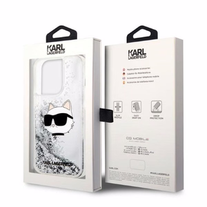 Karl Lagerfeld KLHCP14LLNHCCS iPhone 14 Pro 6.1" hõbedane/hõbedane hardcase Glitter Choupette Head
