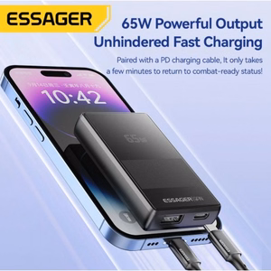 Laadija Essager Ultra Thin must 65W (PD / QC3.0)
