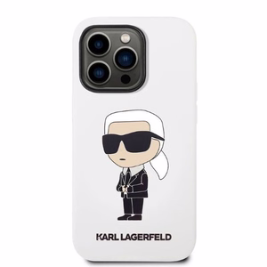 Karl Lagerfeld KLHCP14LSNIKBCH iPhone 14 Pro 6.1" жёсткий чехол белый/белый Silicone Ikonik
