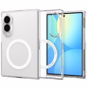 Spigen AirSkin MagFit MagSafe ümbris Samsung Galaxy Z Fold 8-le, läbipaistev ja valge