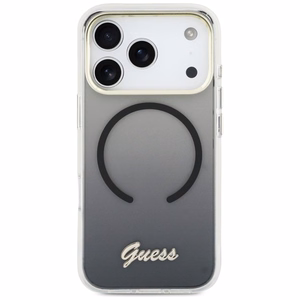 Guess IML Gradient Script Metal MagSafe чехол iPhone 17 Pro - черный