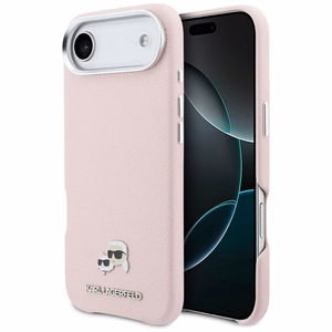 Karl Lagerfeld Karl & Choupette Head Pins Saffiano MagSafe iPhone Air Ümbris - roosa