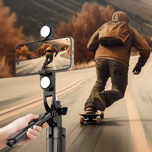 Selfipulk WH181D-Y1S 1.75m alumiiniumisulamist teleskoopstatiiv kahe lambiga ja telefonihoidikuga - must