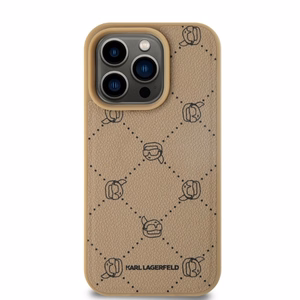 Karl Lagerfeld Magsafe Karl Head iPhone 15 Pro Ümbris - Beige