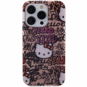 Hello Kitty IML Tags Graffiti ümbris jaoks iPhone 15 Pro - roosa