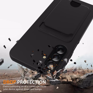 Hurtel TPU-ümbris kaardihoidiku ja õlarihmaga mudelile Samsung Galaxy A57 5G – must