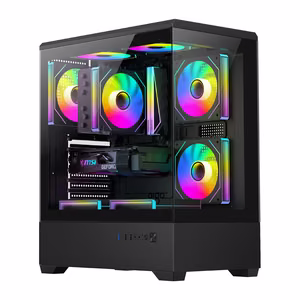 DarkFlash C365 arvutikorpus (must) + 5 ventilaatorid