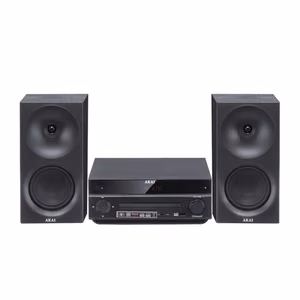 AKAI AM-301B – mikro-Hi-Fi süsteem, 40 W (2 × 20 W), CD/MP3, Bluetooth, USB, FM, AUX, must